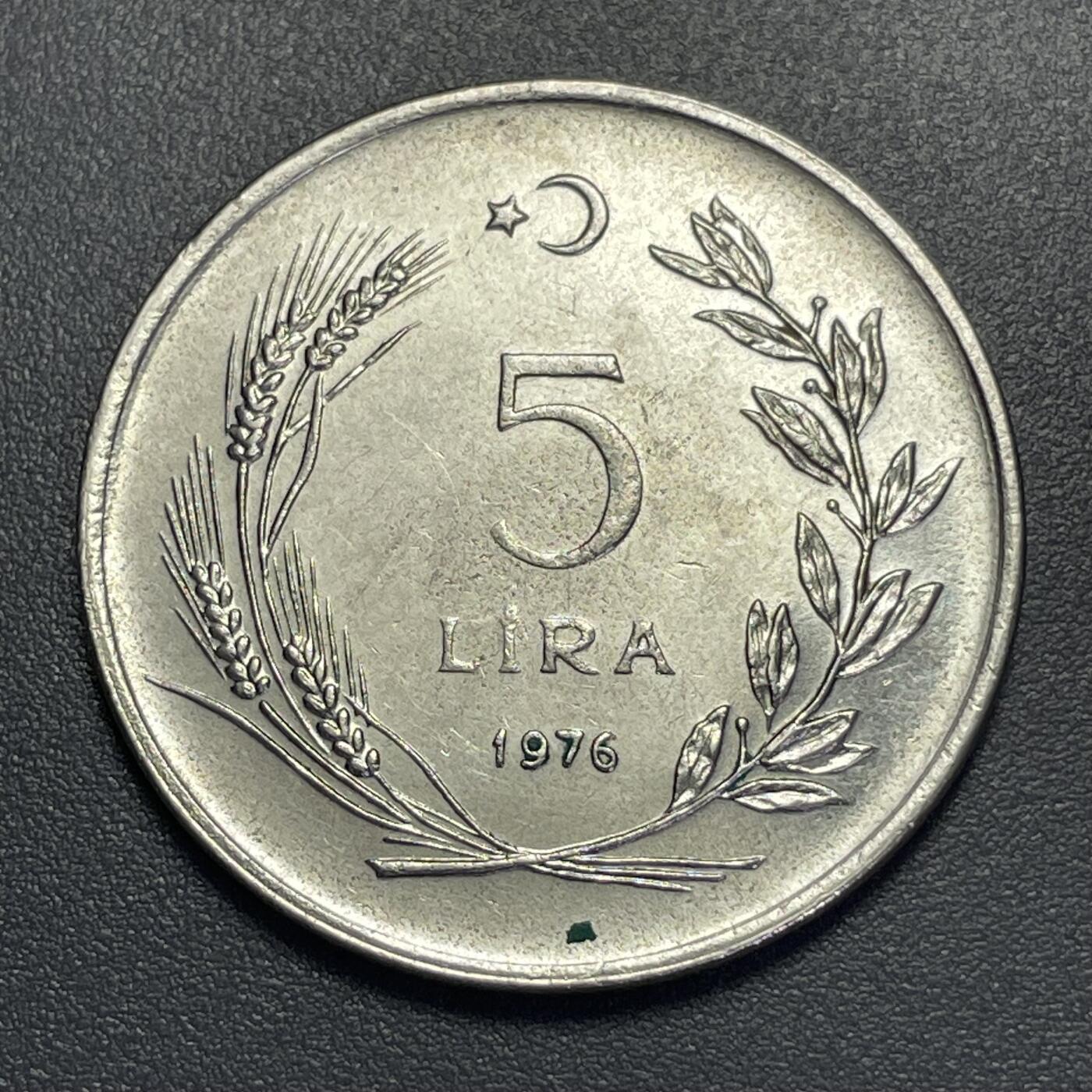 回流1130 土耳其1976年5里拉32.5mm 土耳其共和国的缔造者阿塔图尔克骑马像