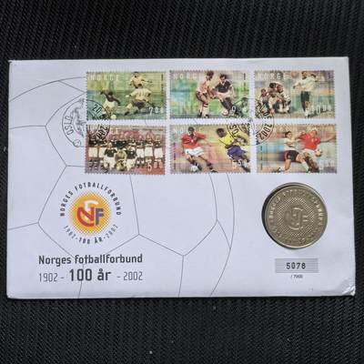 道一币馆币章第一百五十六场 - 邮币封 挪威2002年国家足球队百年纪念章