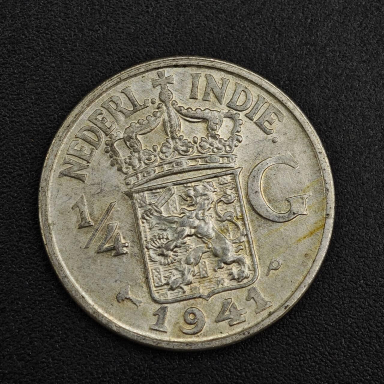 【淘币小摊】限时拍第八百一十二拍  小银币场  满百包邮可预留两周  周一统一发货  荷属东印度1941年1/4盾银币