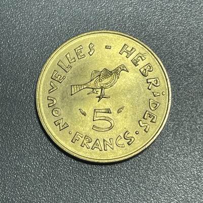回流1130 - 较少 法属新赫布里底群岛1975年5法郎（独立后为瓦努阿图）军舰鸟