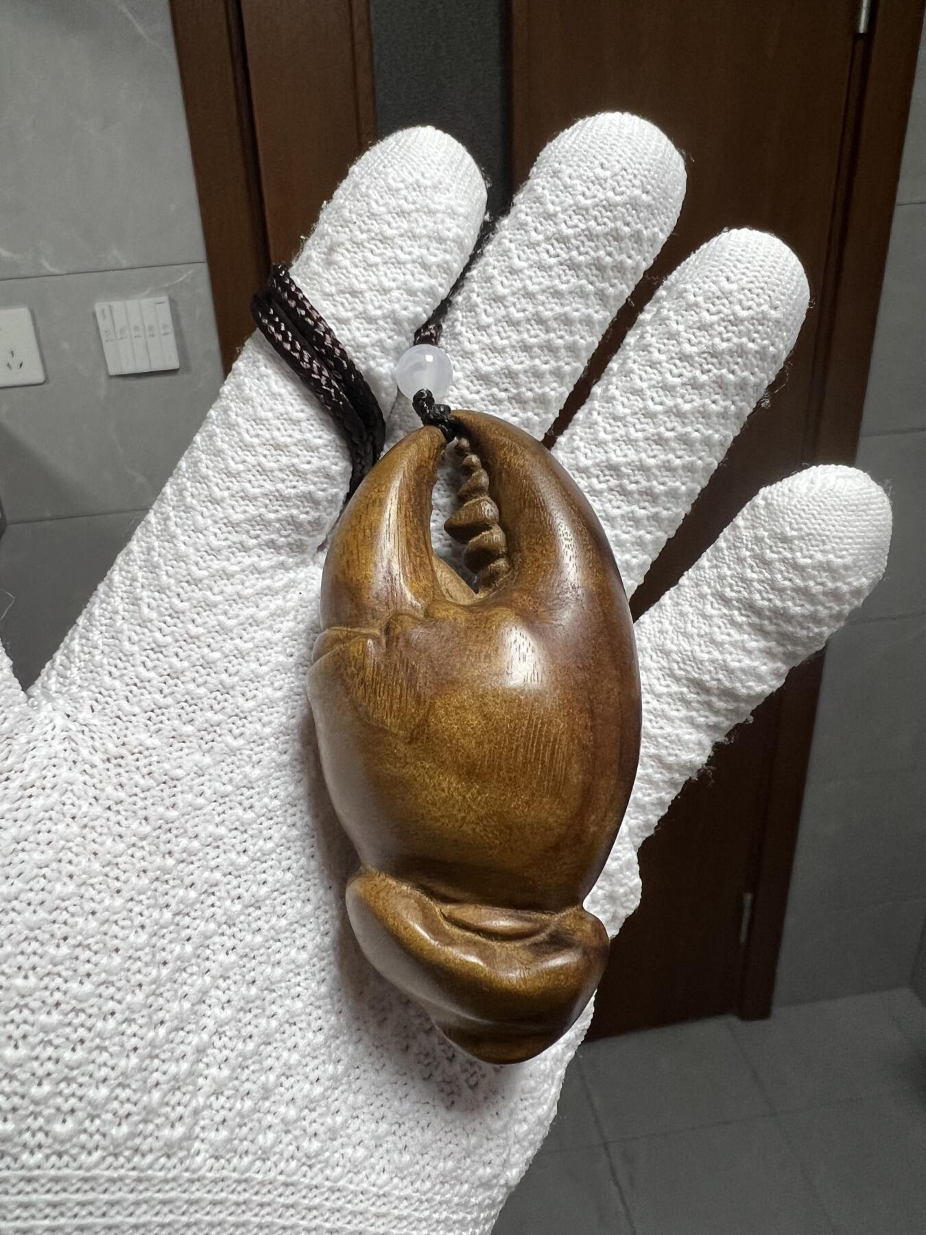 零元拍：金丝楠 马上有钱 雕件手把件小金块，满手留香金丝流溢。80/31/40MM