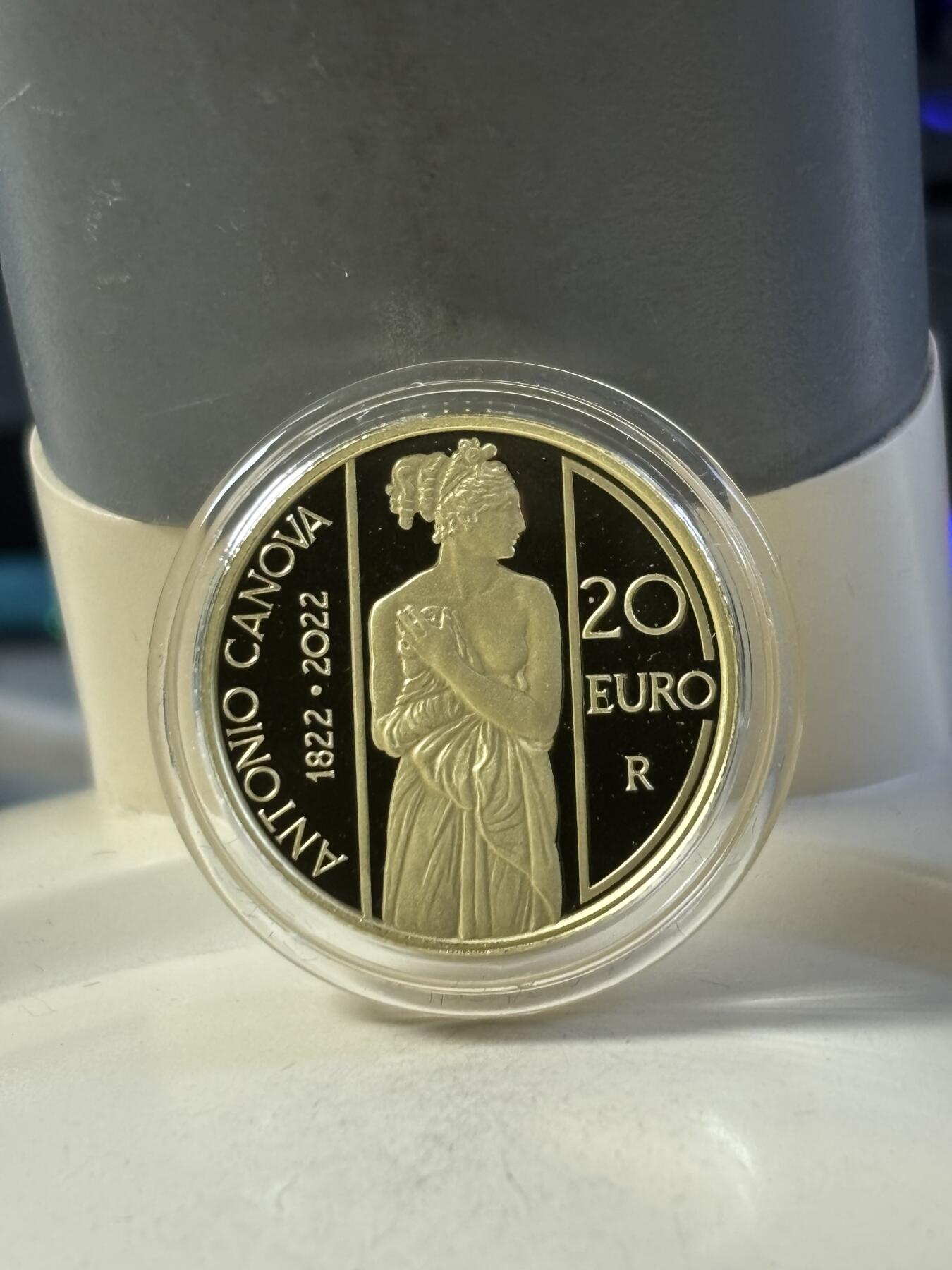 第183期拍卖 意大利2022年安东尼奥·卡诺瓦逝世 200 周年金币，900金，6.451克，发行1500枚