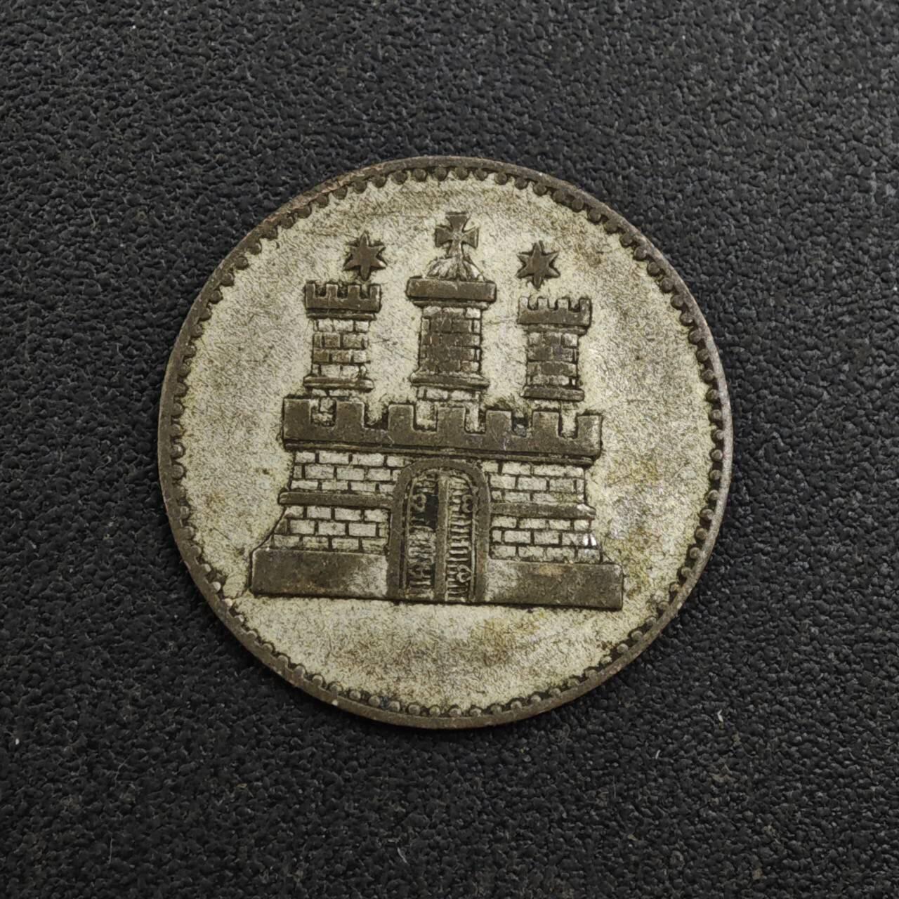 【淘币小摊】限时拍第八百一十二拍  小银币场  满百包邮可预留两周  周一统一发货  德国汉堡1855年1先令银币