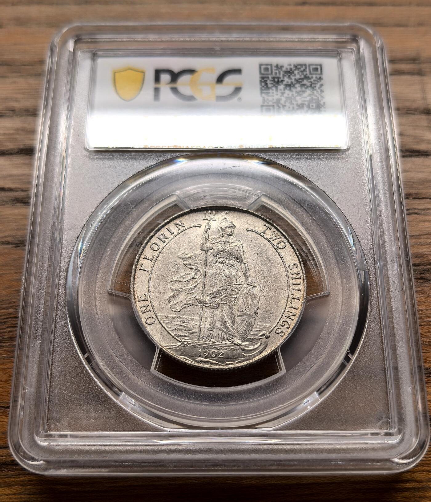 纫秋兰以为佩·凡希社微拍感恩专场 1902英国海神佛罗林银币PCGS-MS62
