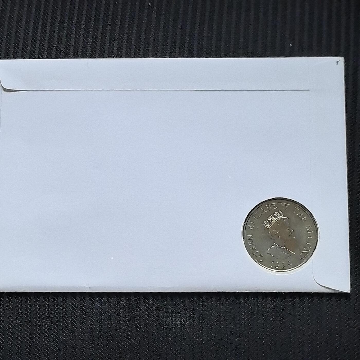 道一币馆币章第一百五十六场 邮币封 泽西岛1994年诺曼底登陆50周年系列2镑纪念币