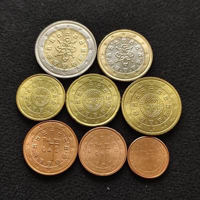 【全场包邮】纯粹捡漏拍484场（免费代拍第21场） - 葡萄牙2002年欧元首发年份8枚套币