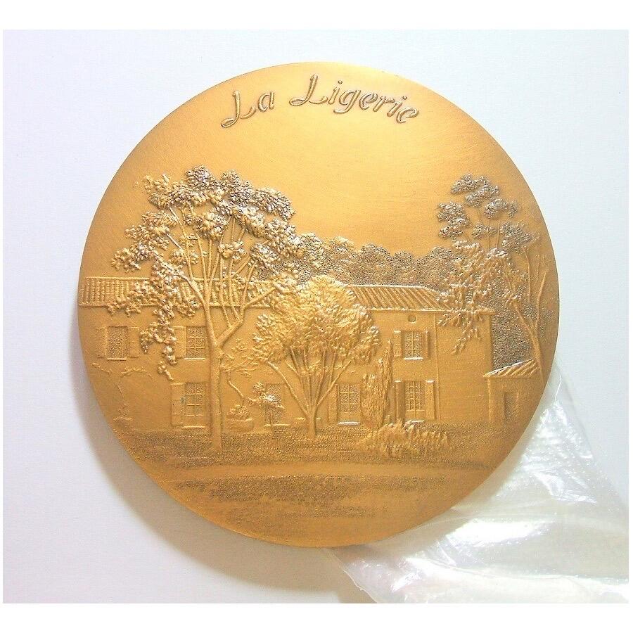 【艺术】法国艺术大章 戴高乐稀见青年像+故居高浮雕精制超大铜章 78MM 230克