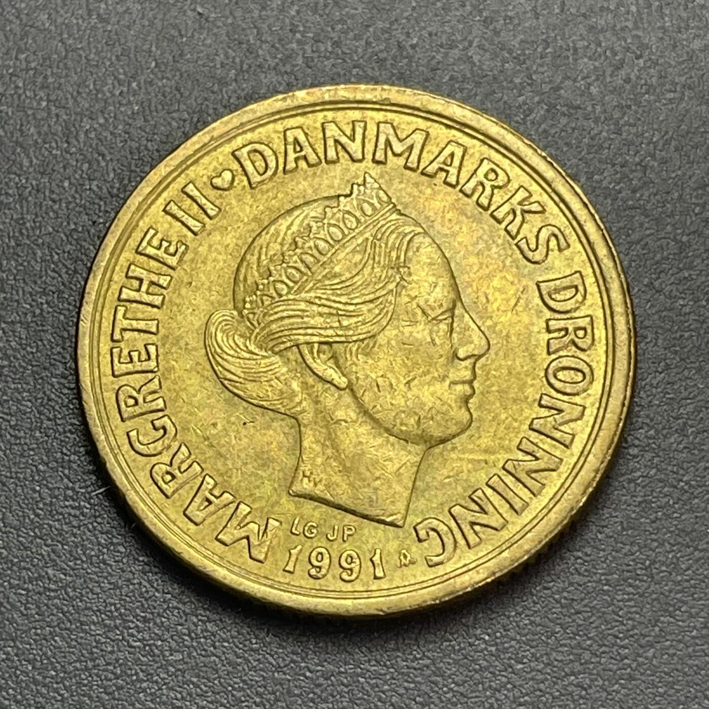 回流1130 丹麦1991年玛格丽特二世20克朗青铜币