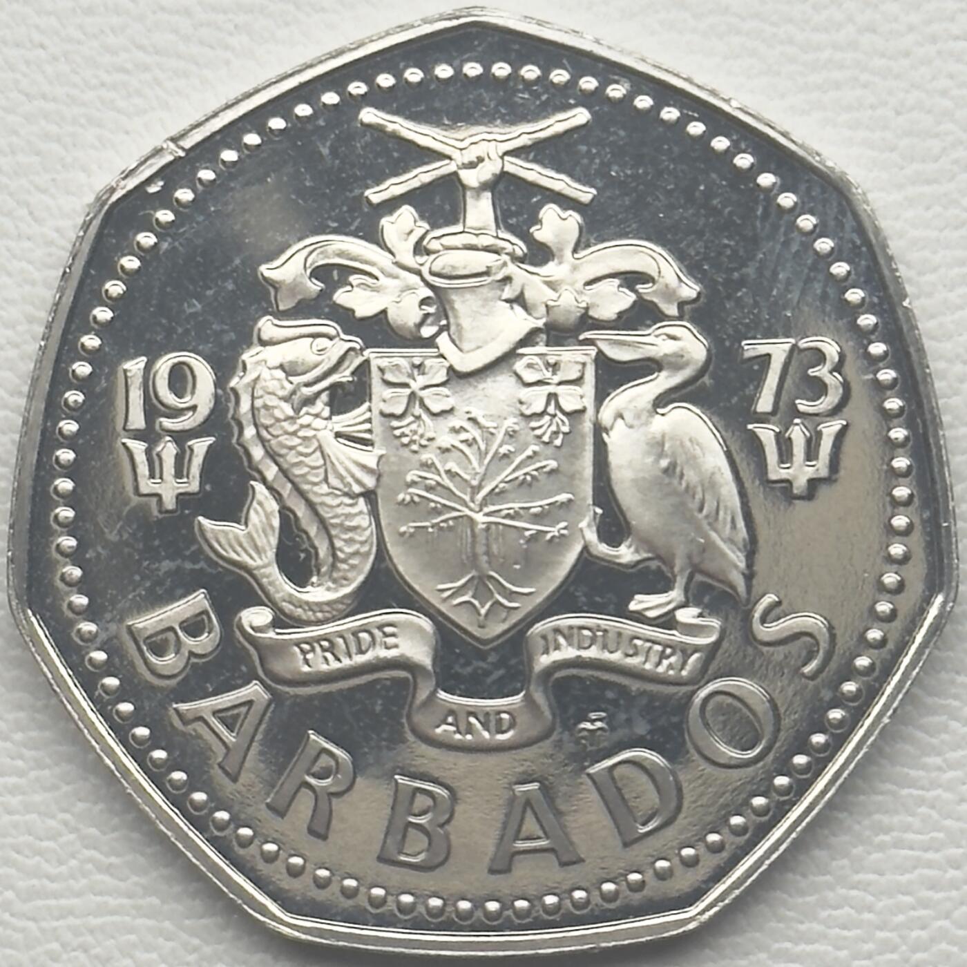 ＜小葵钱铺＞第66期·散币·银币场·满200包邮，不寄存·12月1号发货 巴巴多斯1973年飞鱼1元精制硬币