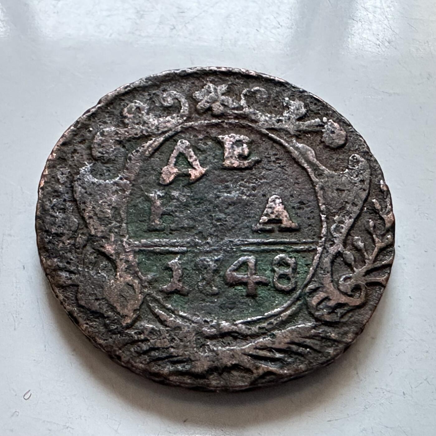 🌹外币初藏🌹🐯2025年第134场  每周二四六晚8️⃣点 接代拍 沙俄1748年伊丽莎白.彼得罗芙纳一戈比铜币