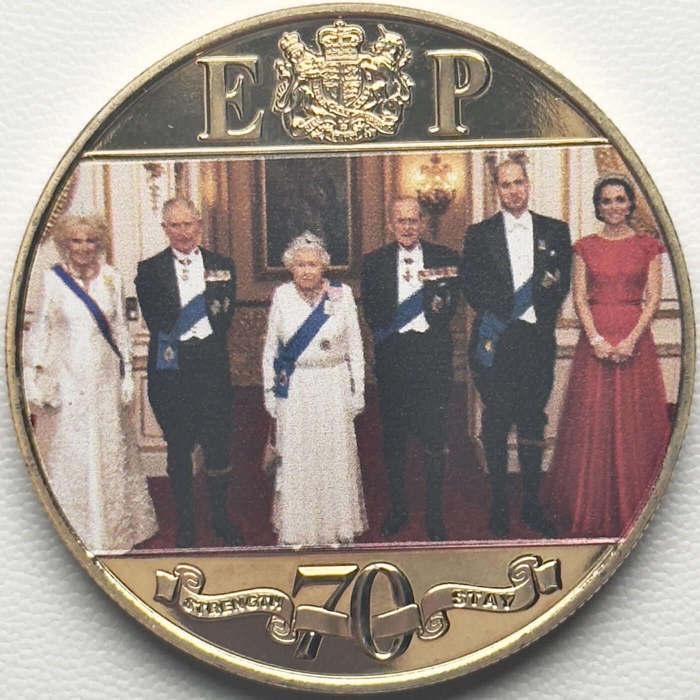 ＜小葵钱铺＞第66期·散币·银币场·满200包邮，不寄存·12月1号发货 直布罗陀2017年七十年的奉献•铂金婚1克朗镀金纪念币