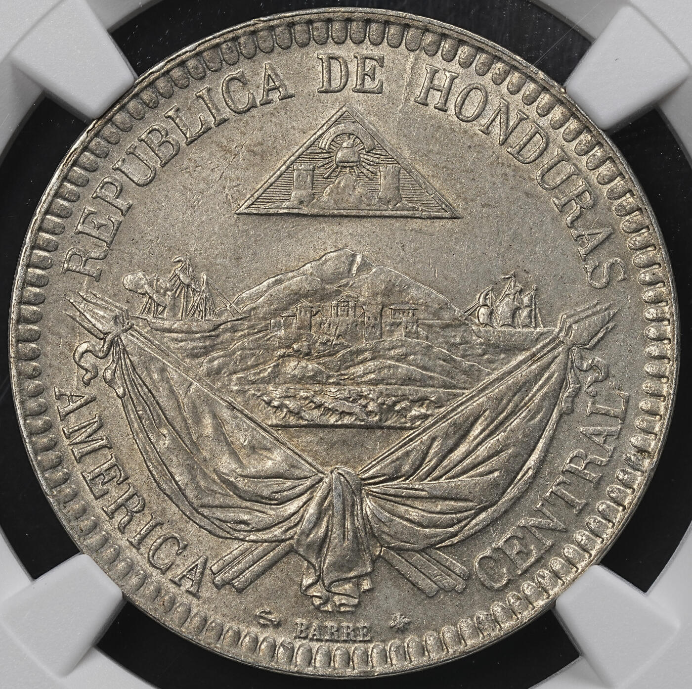 修遠堂世界钱币第九十五期 NGC MS63 1870年洪都拉斯1 REAL