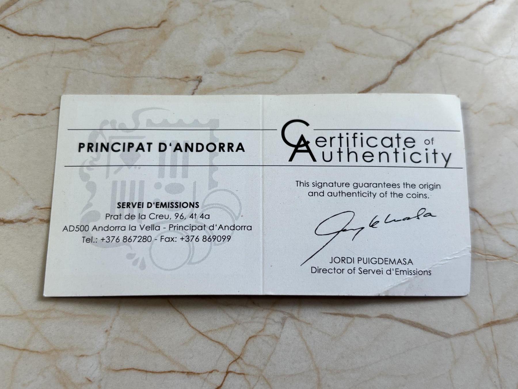 第183期拍卖 安道尔2013年FEI马术世界杯比赛20克精制彩色纪念银币3带证书,925银，发行量2000枚