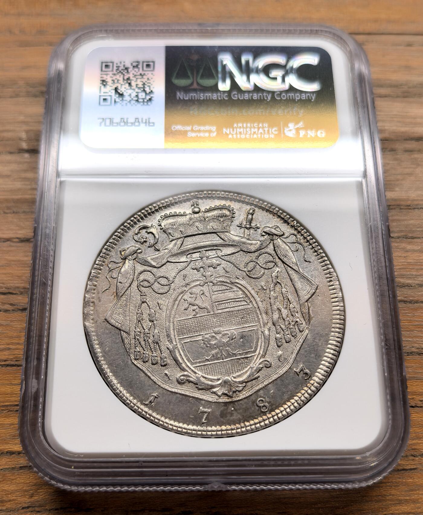 纫秋兰以为佩·凡希社微拍感恩专场 1783萨尔茨堡希罗尼穆斯亲王大主教泰勒大银NGC-MS61