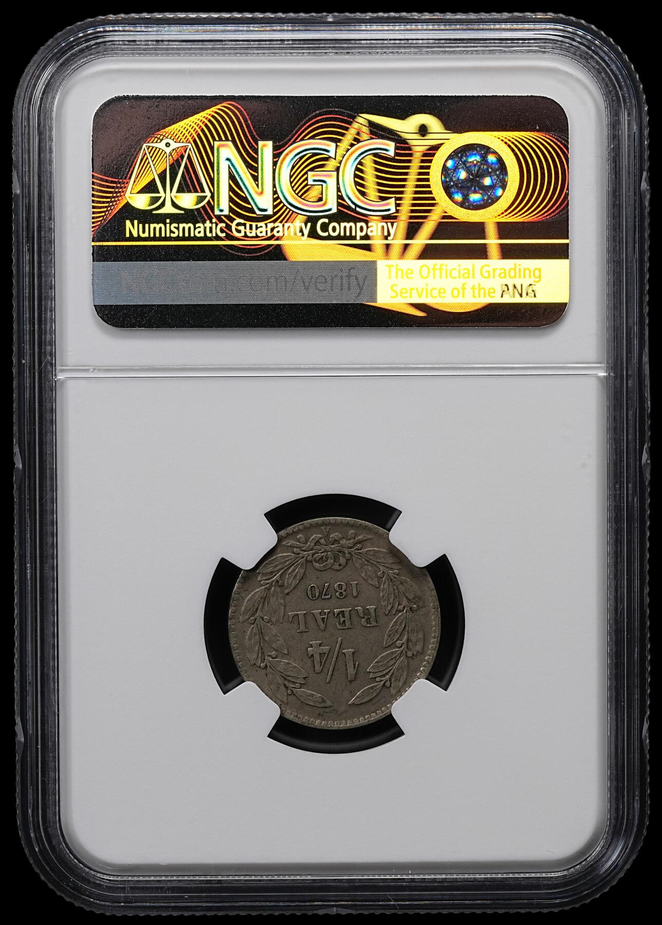 修遠堂世界钱币第九十五期 NGC MS62 1870年洪都拉斯1/4 REAL