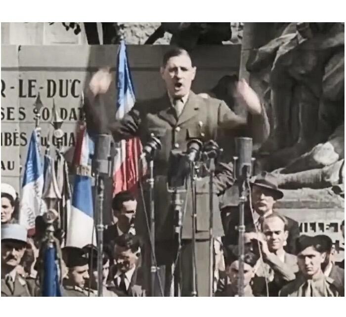 【艺术】法国艺术大章 1946年戴高乐将军贝叶演讲 高浮雕精制超大铜章 72MM 165克