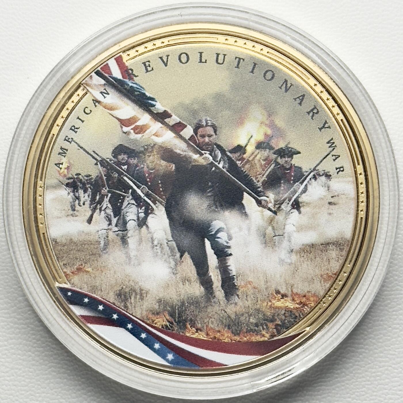 ＜小葵钱铺＞第66期·散币·银币场·满200包邮，不寄存·12月1号发货 〈50mm，45g〉皮特凯恩群岛2023年美国独立战争1元镀金纪念币