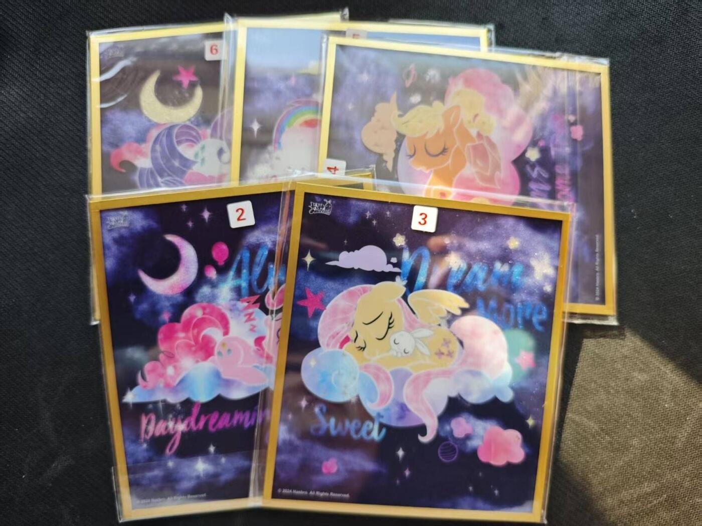 龙虎卡牌六五场 （无佣金，周六结拍，欢迎送拍） 方形色纸5张 卡游小马宝莉