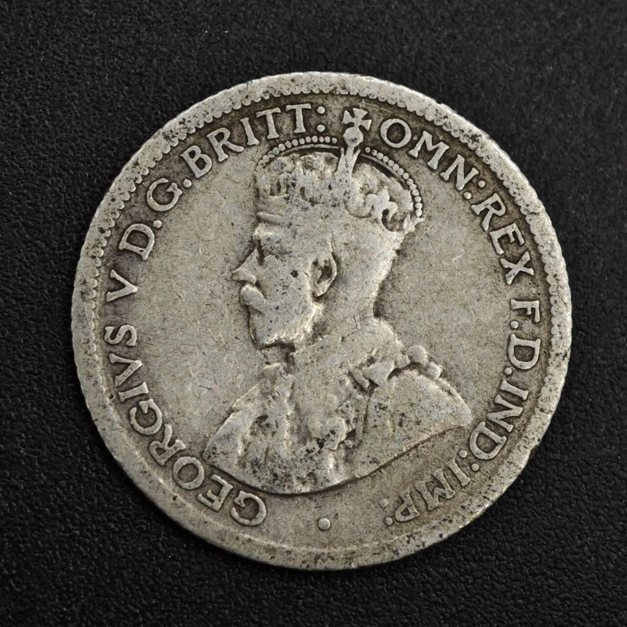 【淘币小摊】限时拍第八百一十二拍  小银币场  满百包邮可预留两周  周一统一发货  澳大利亚1923年乔治五世6便士银币