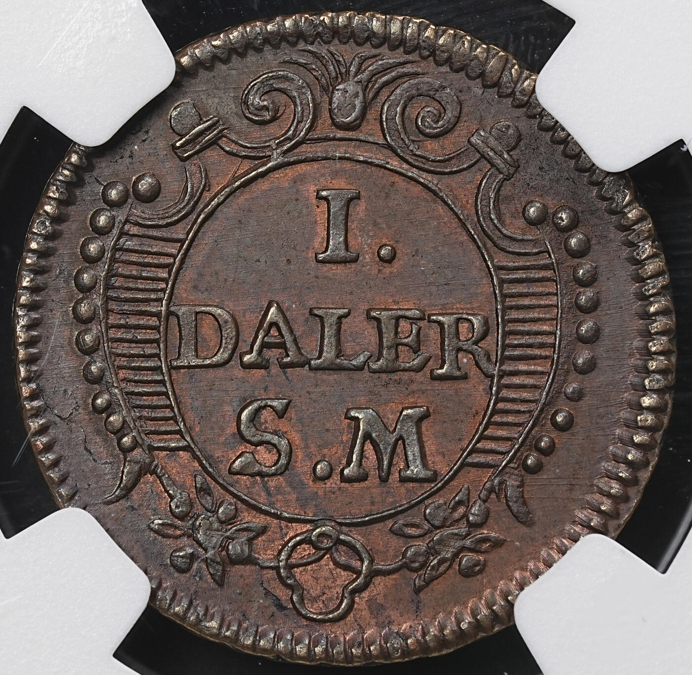 修遠堂世界钱币第九十五期 NGC MS61BN 1718年瑞典紧急时期1 DALER铜币 品相少见