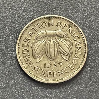 回流1130 - 英属尼日利亚1959年6便士流通币（联邦时期）可可