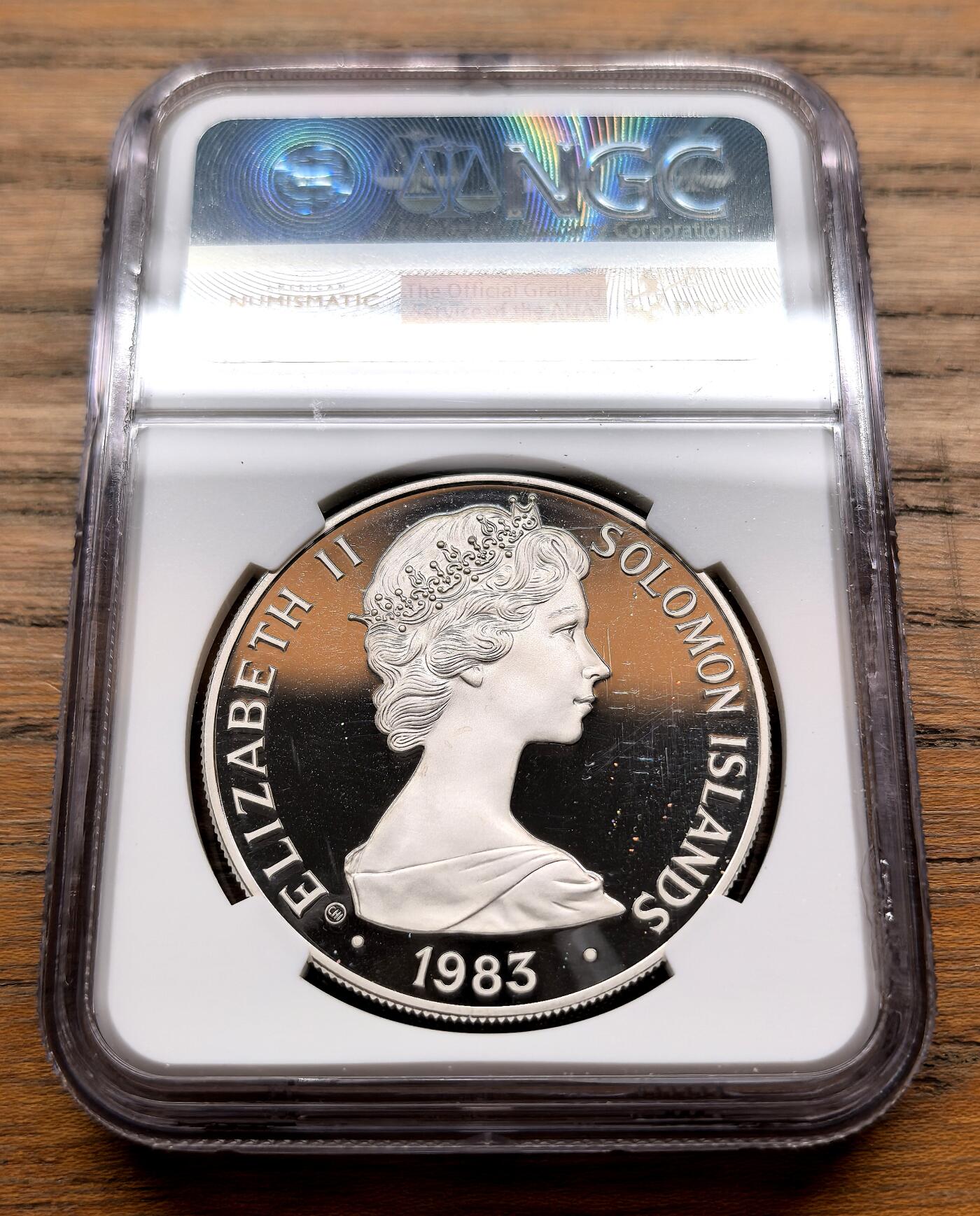 纫秋兰以为佩·凡希社微拍感恩专场 1983所罗门群岛儿童年5元大银NGC-PF69UC