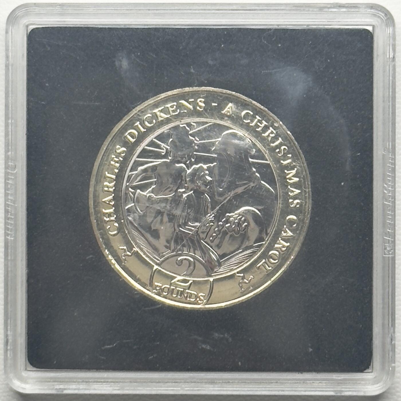 ＜小葵钱铺＞第66期·散币·银币场·满200包邮，不寄存·12月1号发货 马恩岛2020年圣诞颂歌·过去与未来的圣诞幽灵2镑双色纪念币