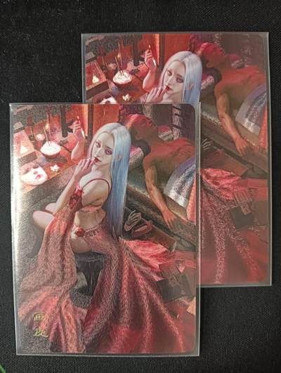 花开卡拍第53期（12月28号周日截拍，品控勿拍!!!拍品不寄存，运费5元，自制卡难免瑕疵，可能存在轻微撞角爆边等出厂瑕疵，品控介意勿拍！） - 燎原卡牌 妖姬传 画皮 1套2张 粗闪