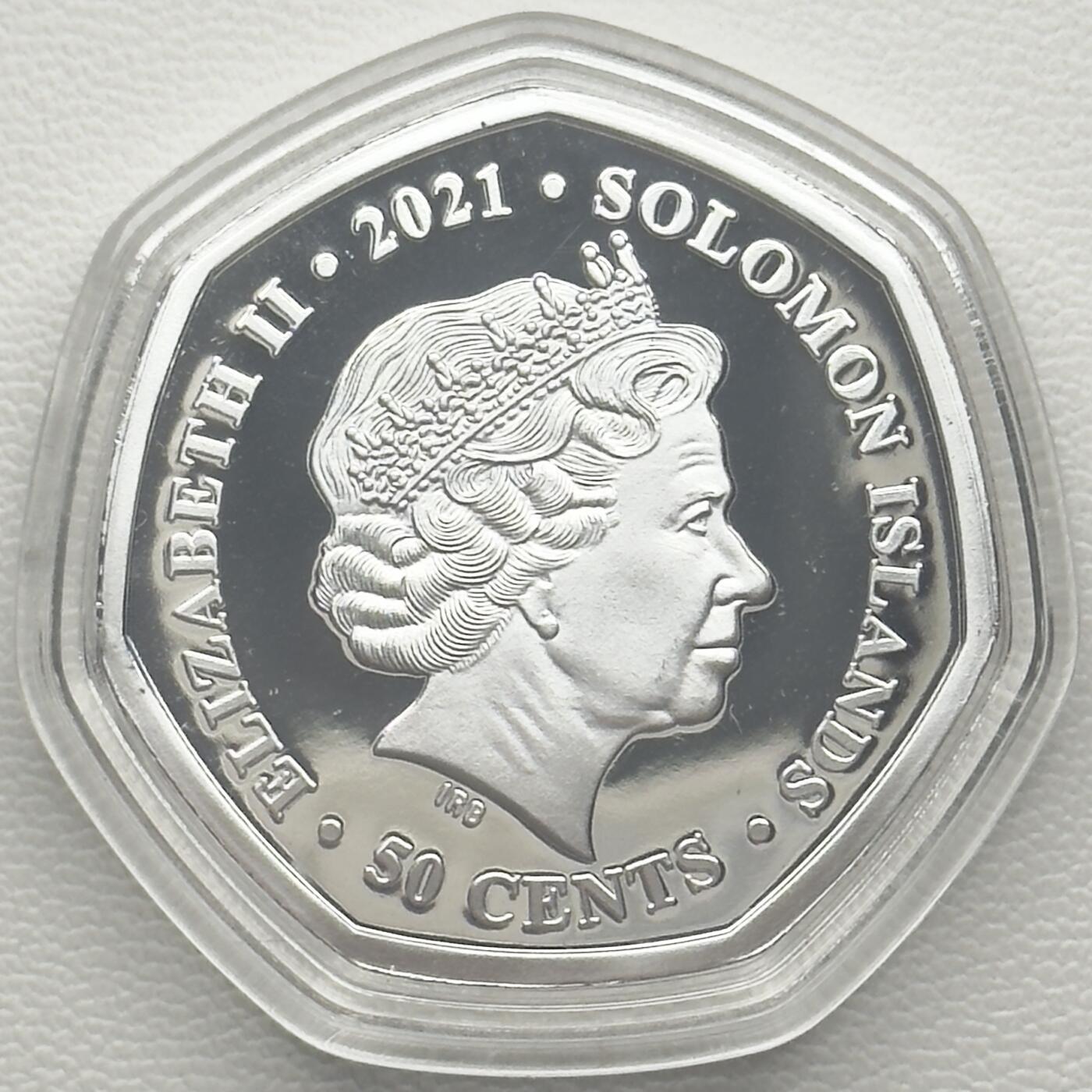 ＜小葵钱铺＞第66期·散币·银币场·满200包邮，不寄存·12月1号发货 〈发行量9999〉所罗门群岛2021年恐龙时代·异特龙50分镀银彩色纪念币