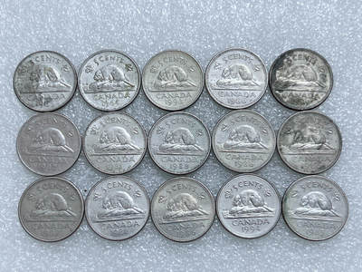 第一海外回流一元起拍收藏 散集专场  第273期 - 加拿大海狸版5分硬币 15枚