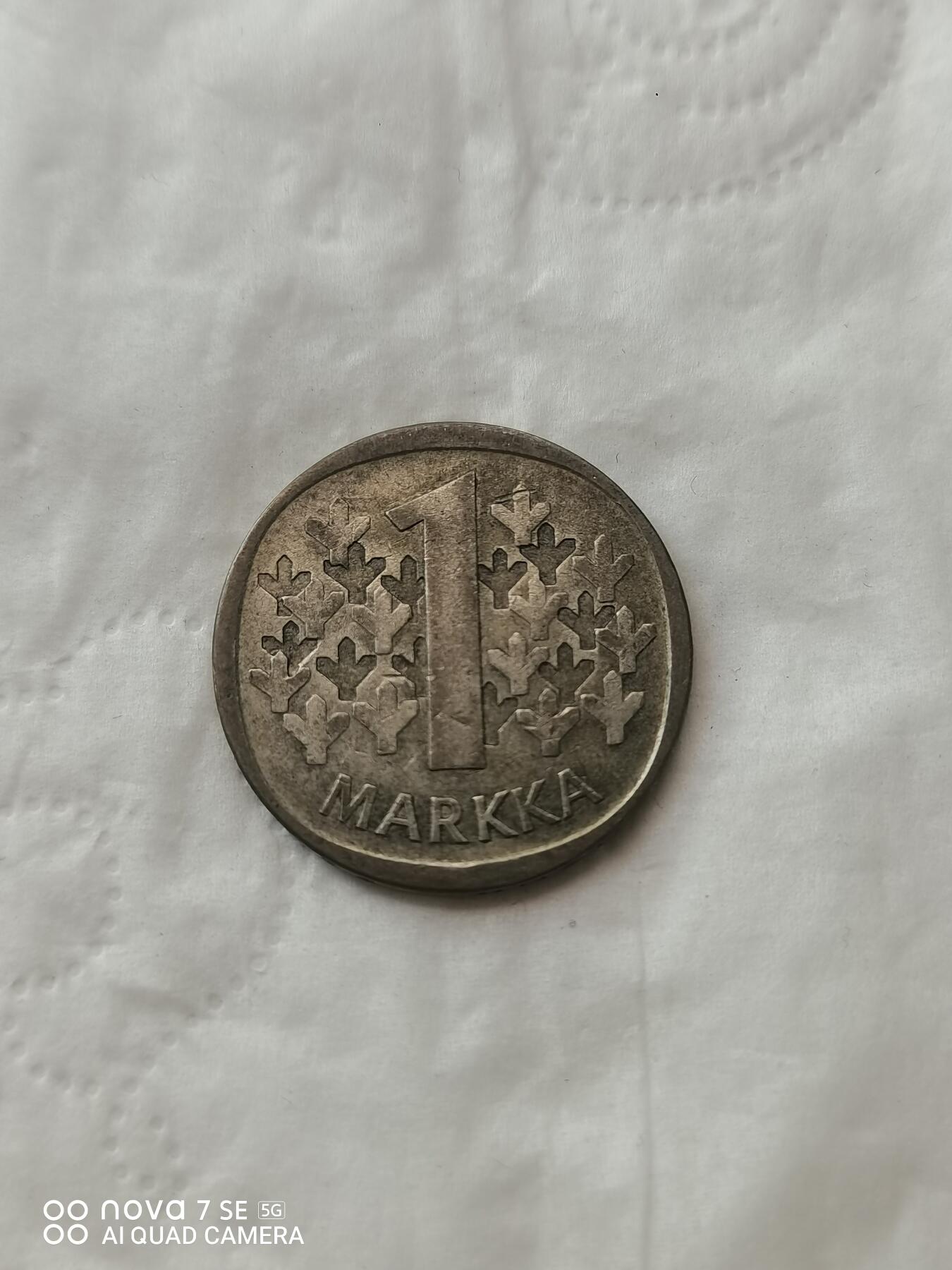 外国钱币 64年芬兰1马克