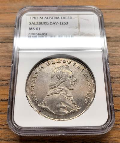 纫秋兰以为佩·凡希社微拍感恩专场 - 1783萨尔茨堡希罗尼穆斯亲王大主教泰勒大银NGC-MS61