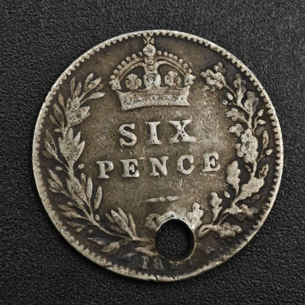 【淘币小摊】限时拍第八百一十二拍  小银币场  满百包邮可预留两周  周一统一发货  英国维多利亚6便士银币