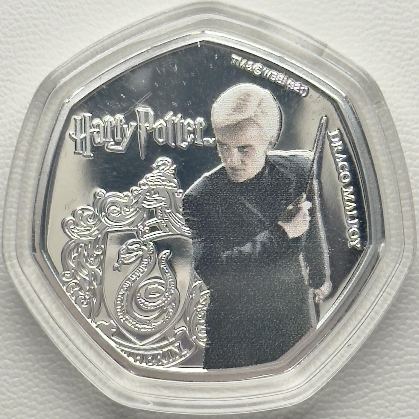 ＜小葵钱铺＞第66期·散币·银币场·满200包邮，不寄存·12月1号发货 〈发行量19999〉库克群岛2021年哈利波特·马尔福25分彩色镀银类精制纪念币