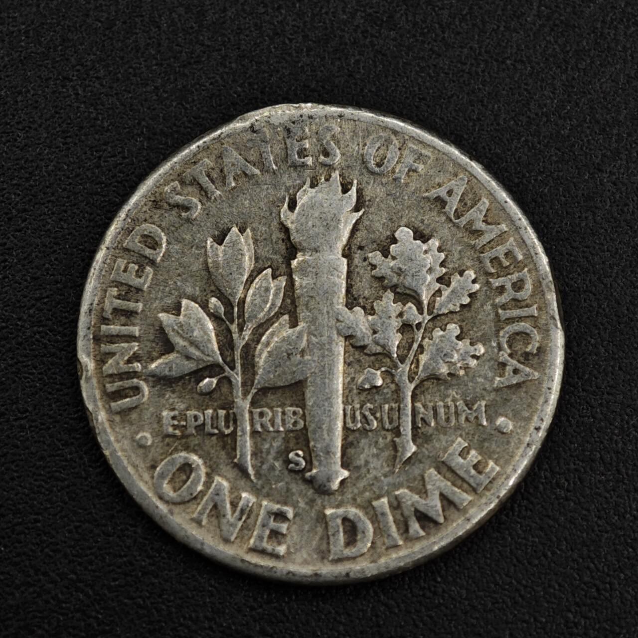 【淘币小摊】限时拍第八百一十二拍  小银币场  满百包邮可预留两周  周一统一发货  美国1950年罗斯福10分银币