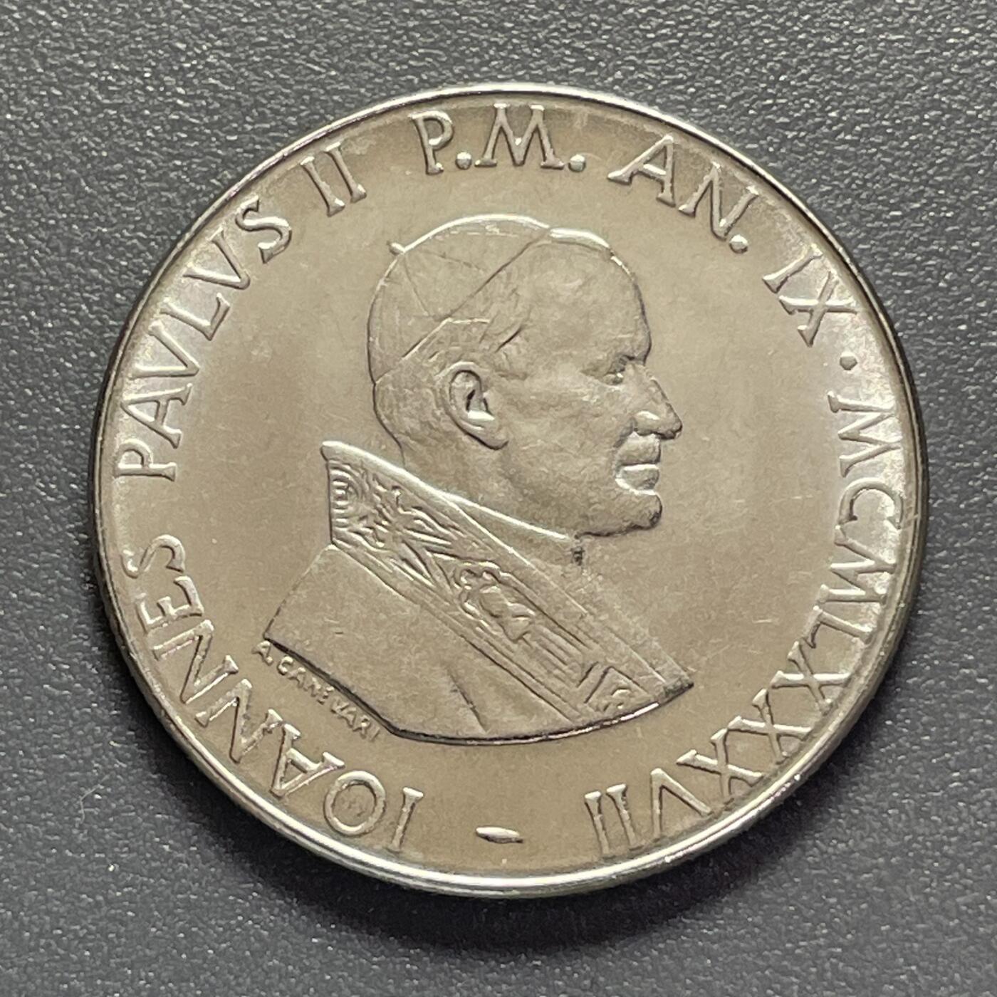 回流1130 全新 梵蒂冈1987年100里拉 天使报喜/教皇保罗二世