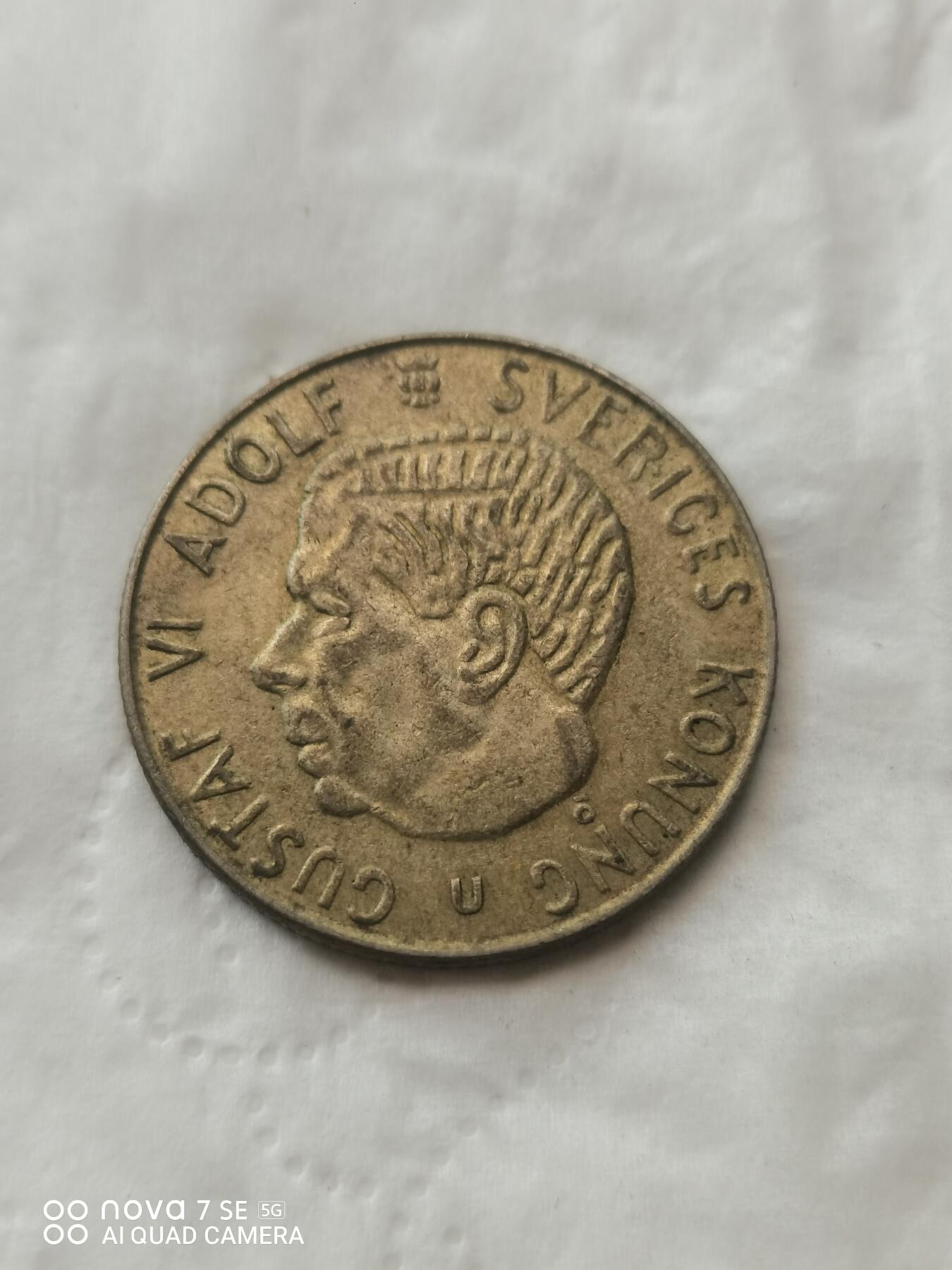 外国钱币 66年瑞典1克郎