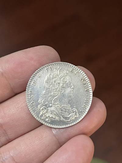 法国早期1700年路易十五光明女神银币 - 法国早期1700年路易十五光明女神银币