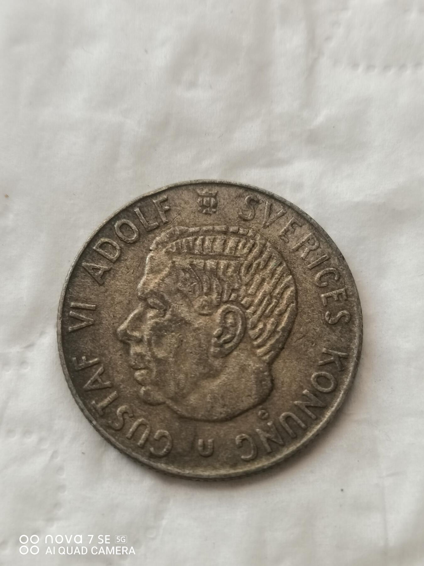 外国钱币 65年瑞典1克郎