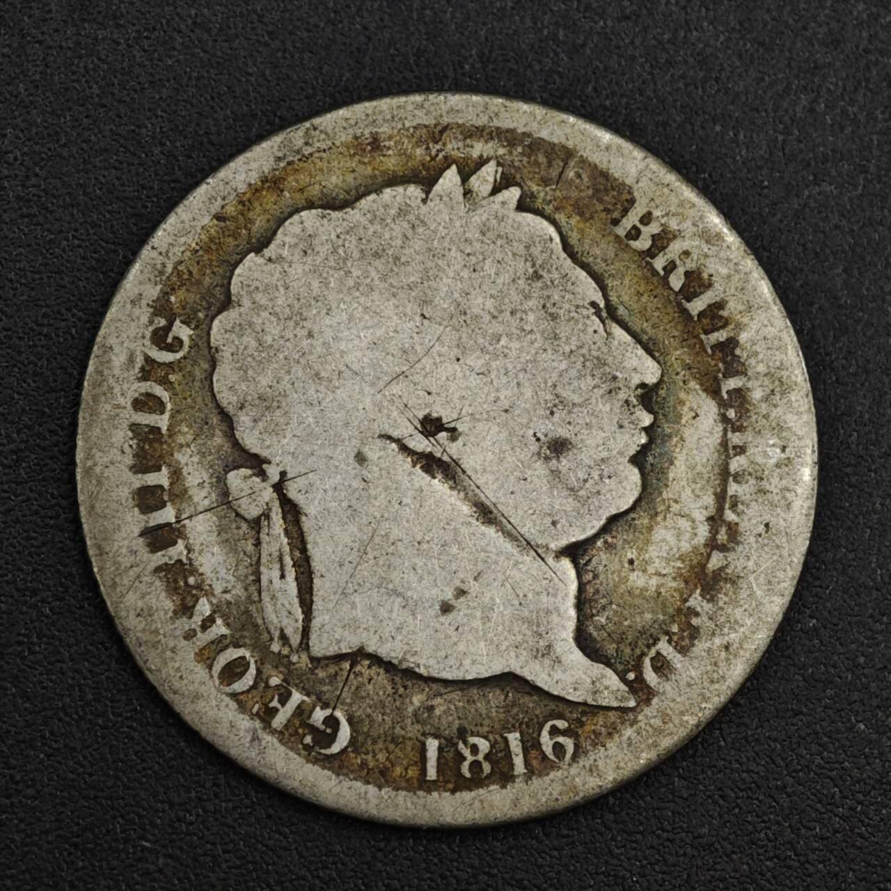 【淘币小摊】限时拍第八百一十二拍  小银币场  满百包邮可预留两周  周一统一发货  英国1816年乔治三世一先令银币