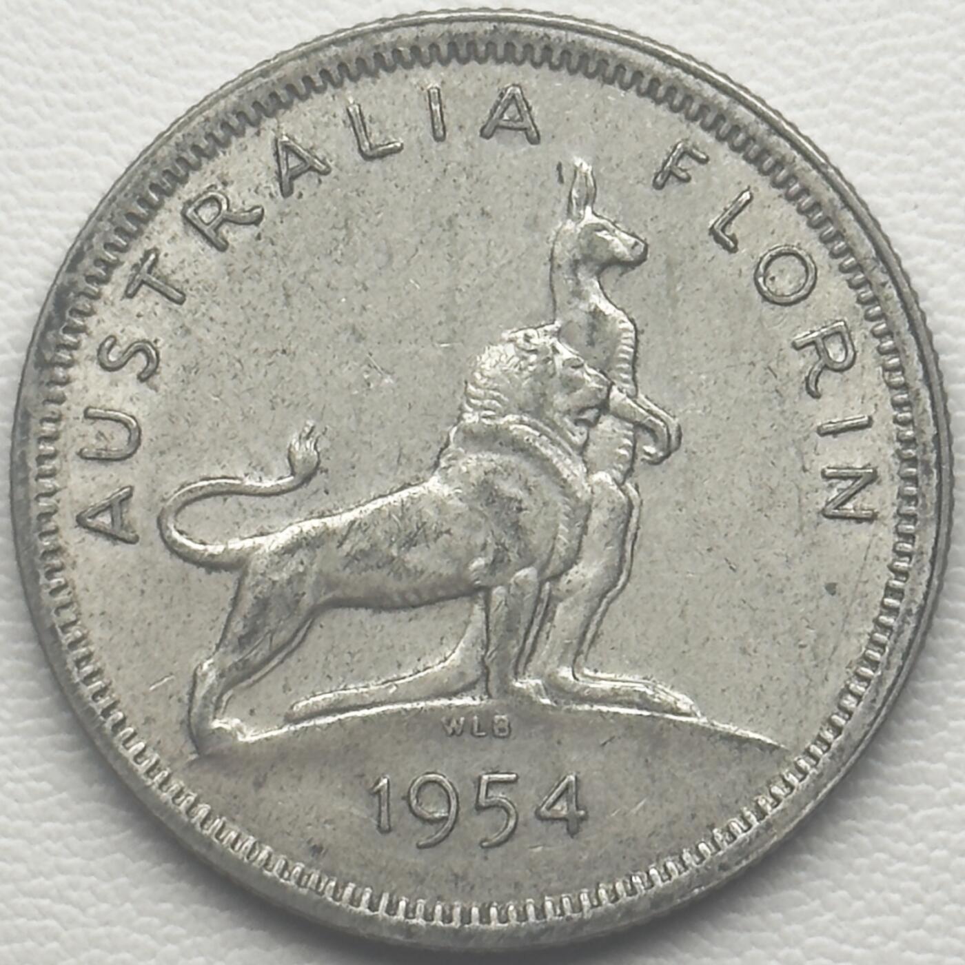 ＜小葵钱铺＞第66期·散币·银币场·满200包邮，不寄存·12月1号发货 澳大利亚1954年皇家访问1弗罗林纪念银币