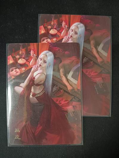 花开卡拍第53期（12月28号周日截拍，品控勿拍!!!拍品不寄存，运费5元，自制卡难免瑕疵，可能存在轻微撞角爆边等出厂瑕疵，品控介意勿拍！） - 燎原卡牌 妖姬传 画皮 1套2张 幻彩普卡