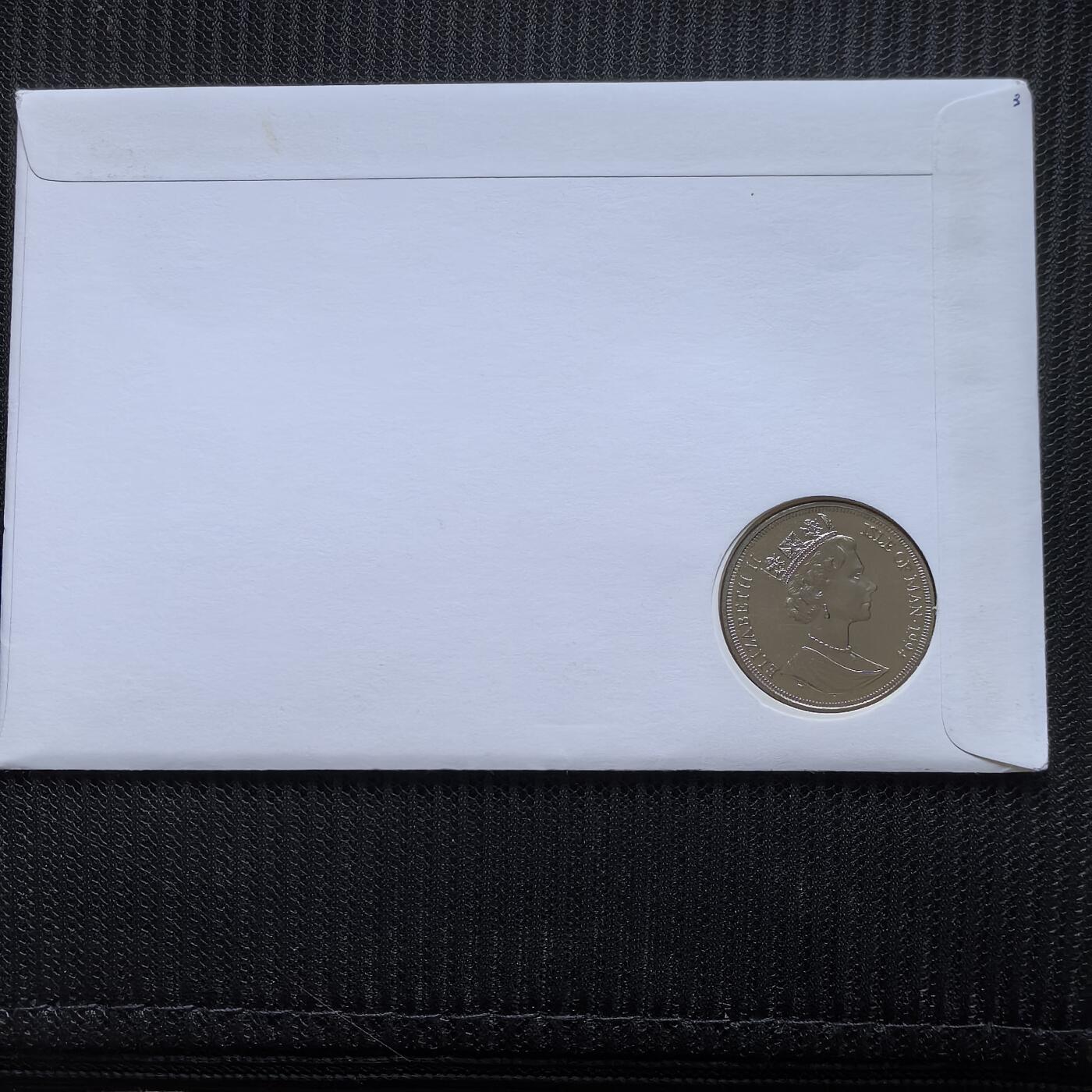 道一币馆币章第一百五十六场 邮币封 马恩岛1994年诺曼底登陆50周年系列-奥马尔·布拉德利将军1克朗纪念币