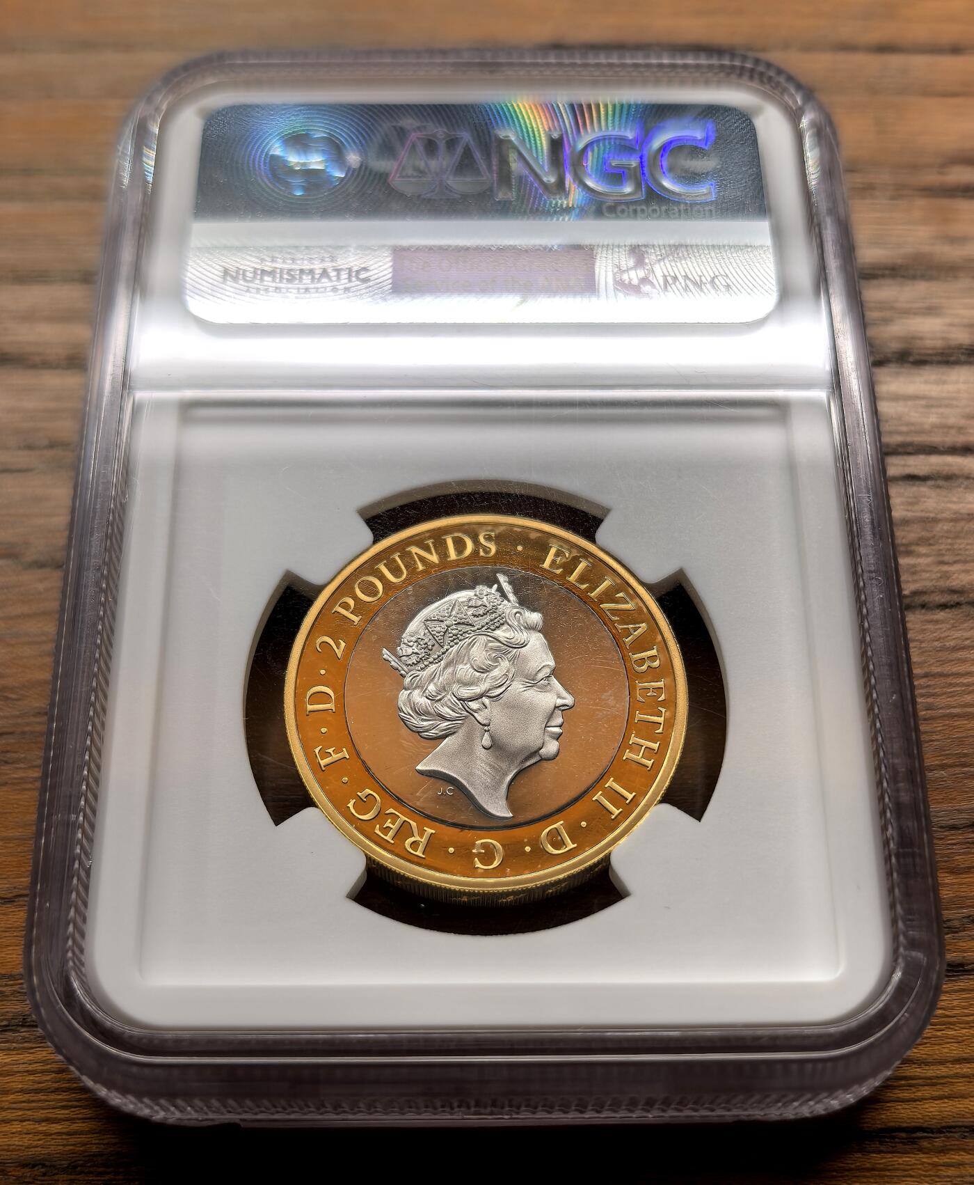 纫秋兰以为佩·凡希社微拍感恩专场 2016英国莎士比亚悲剧2镑加厚双色银币NGC-PF69UC