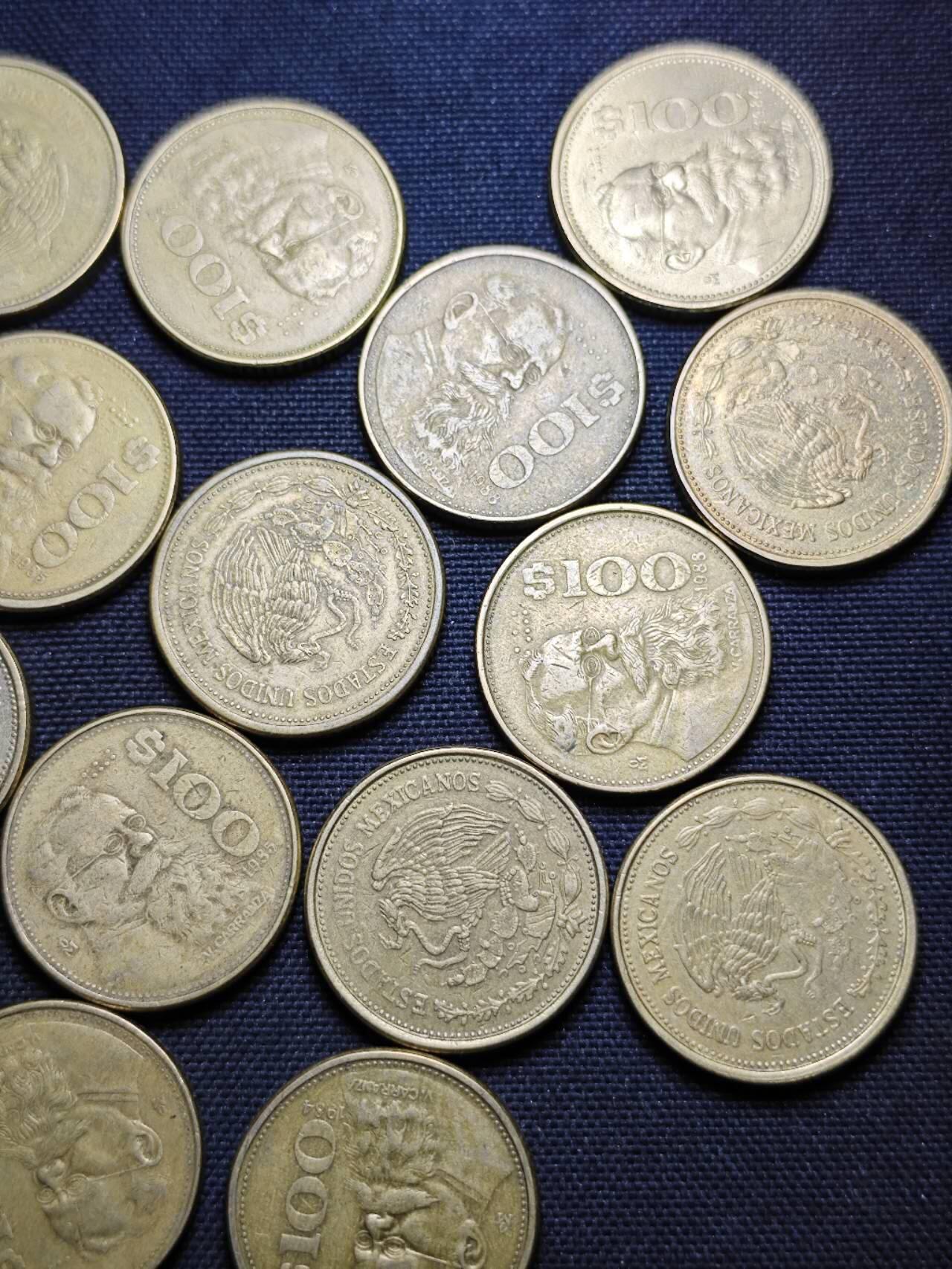 KK钱币收藏小铺 （套币 好品/批量散币 银币）专场  2月预留时间 周末发货  墨西哥100比索铜币20枚