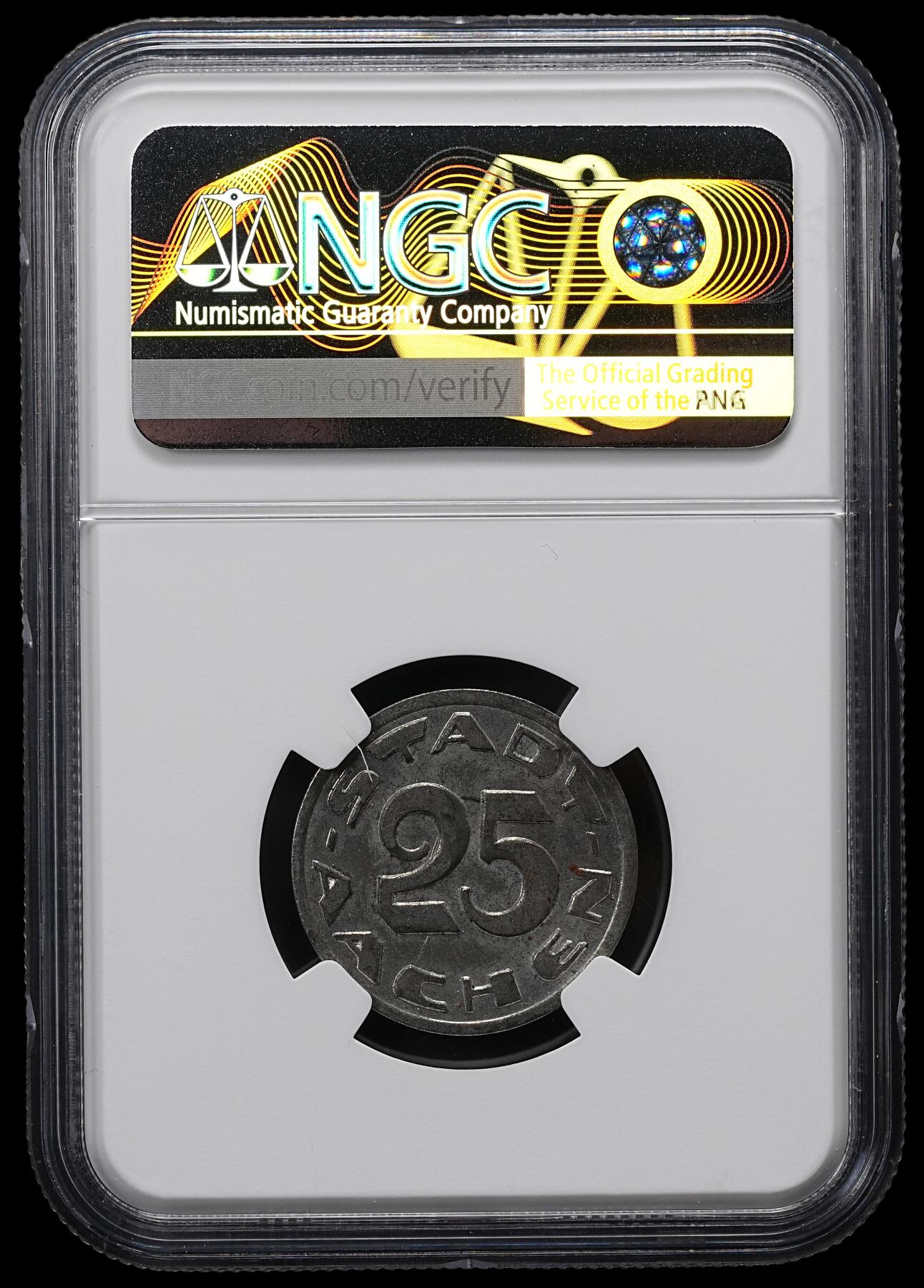 修遠堂世界钱币第九十五期 NGC MS63 1920年德国紧急时期亚琛25芬尼