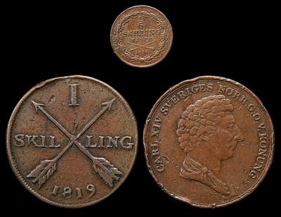 修遠堂世界钱币第九十五期 - 19世纪瑞典老铜币3枚