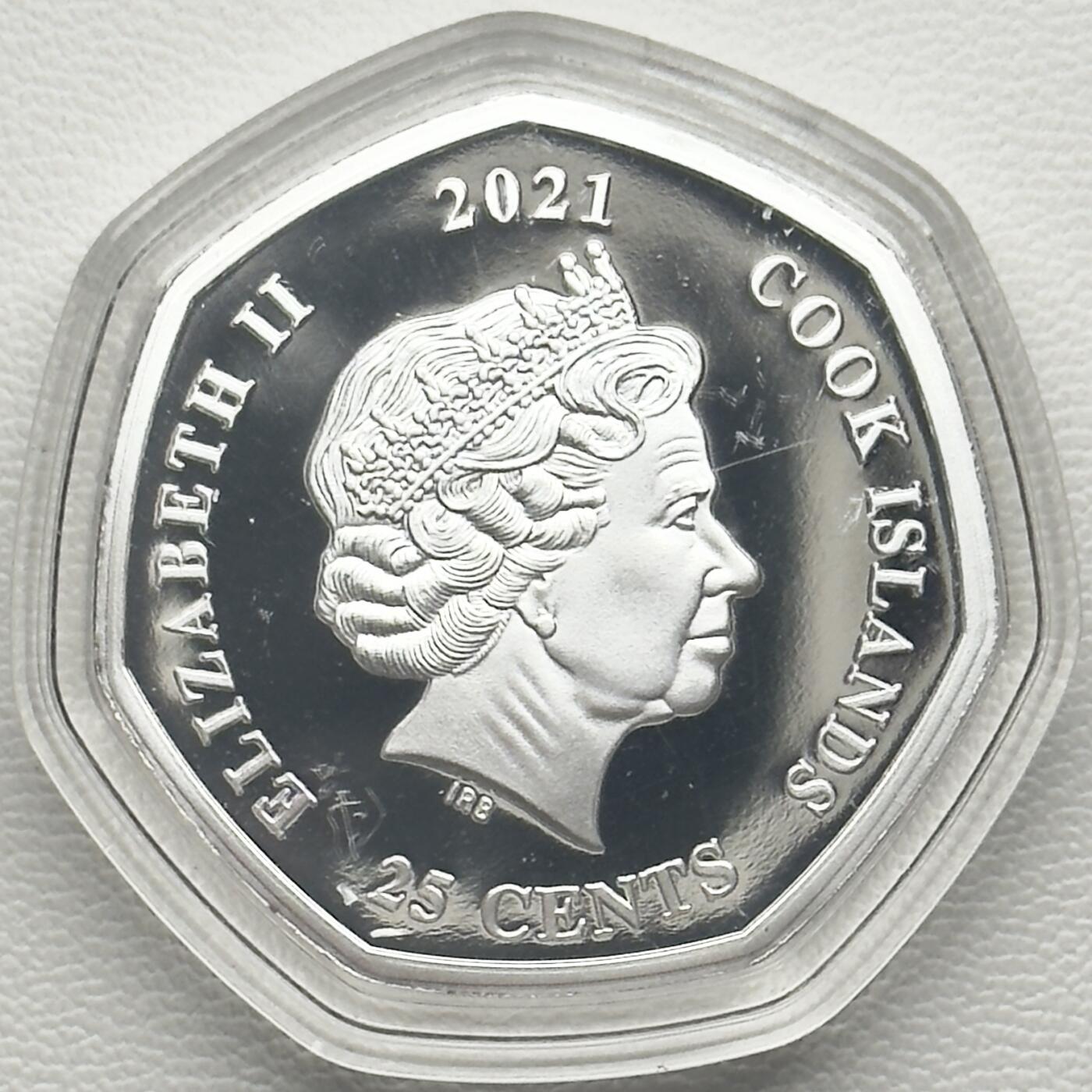 ＜小葵钱铺＞第66期·散币·银币场·满200包邮，不寄存·12月1号发货 〈发行量19999〉库克群岛2021年哈利波特·罗恩25分彩色镀银类精制纪念币