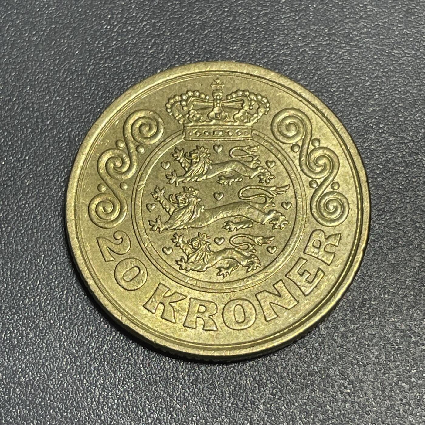 回流1130 丹麦1990年玛格丽特二世20克朗青铜币