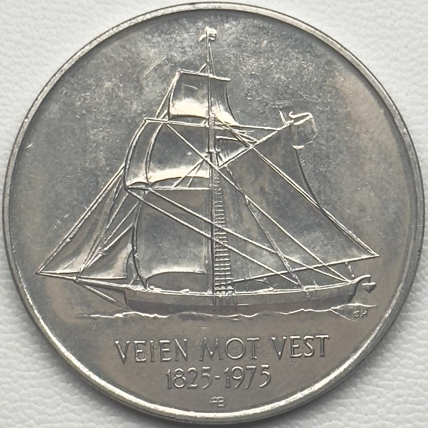 ＜小葵钱铺＞第66期·散币·银币场·满200包邮，不寄存·12月1号发货 挪威1975年移民美国150周年5克朗纪念币